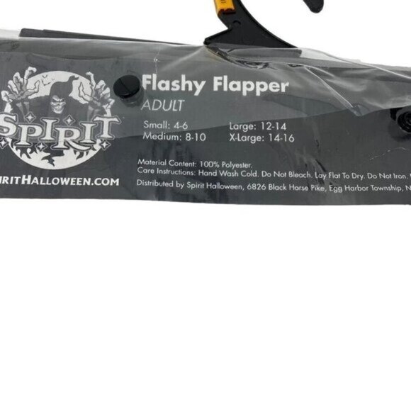 Spirit Halloween Flashy Flapper Black Beaded Flapper Dress Small 4-6/ Lg 12-14 - Picture 7 of 7